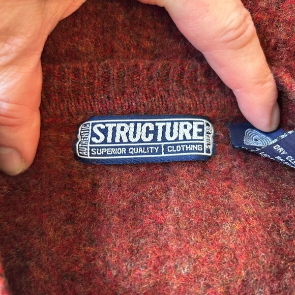 Vintage Authentic Structure 100% Lambswool Sweater Men’s L (Runs Small) Woolmark - Picture 9 of 15